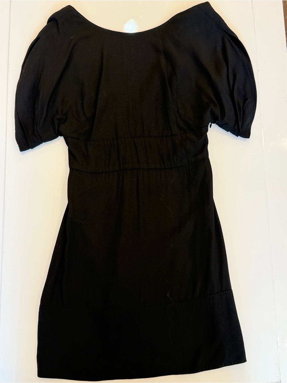 RED Valentino Black Mini Dress with Puff Sleeves